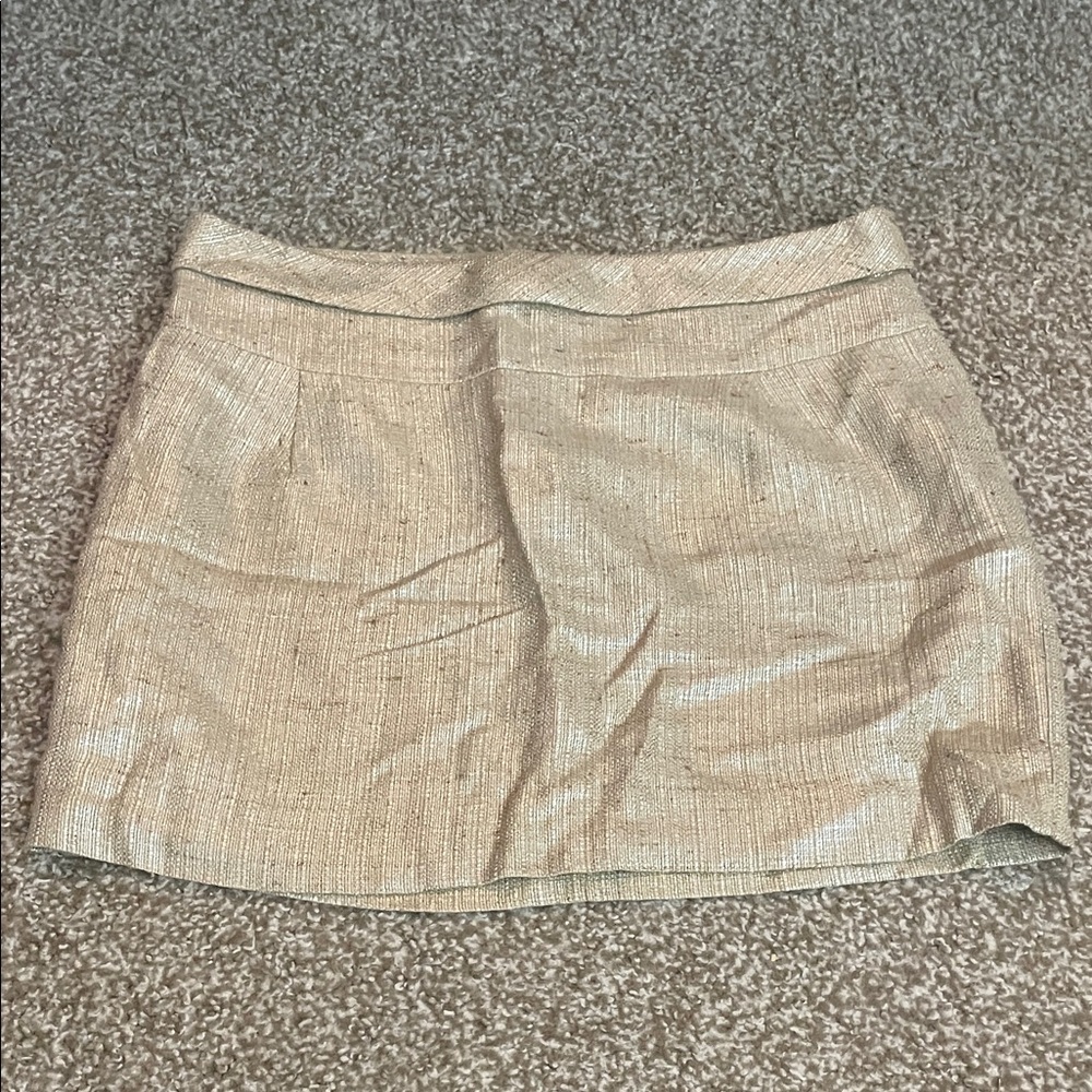 J. Crew Metallic Gold Mini Skirt